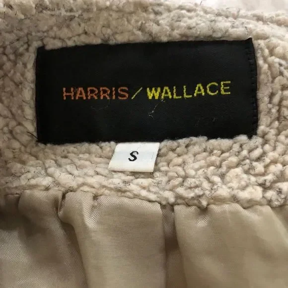 Harris Wallace Oatmeal Teddy Bear Zip Jacket S - Picture 6 of 8